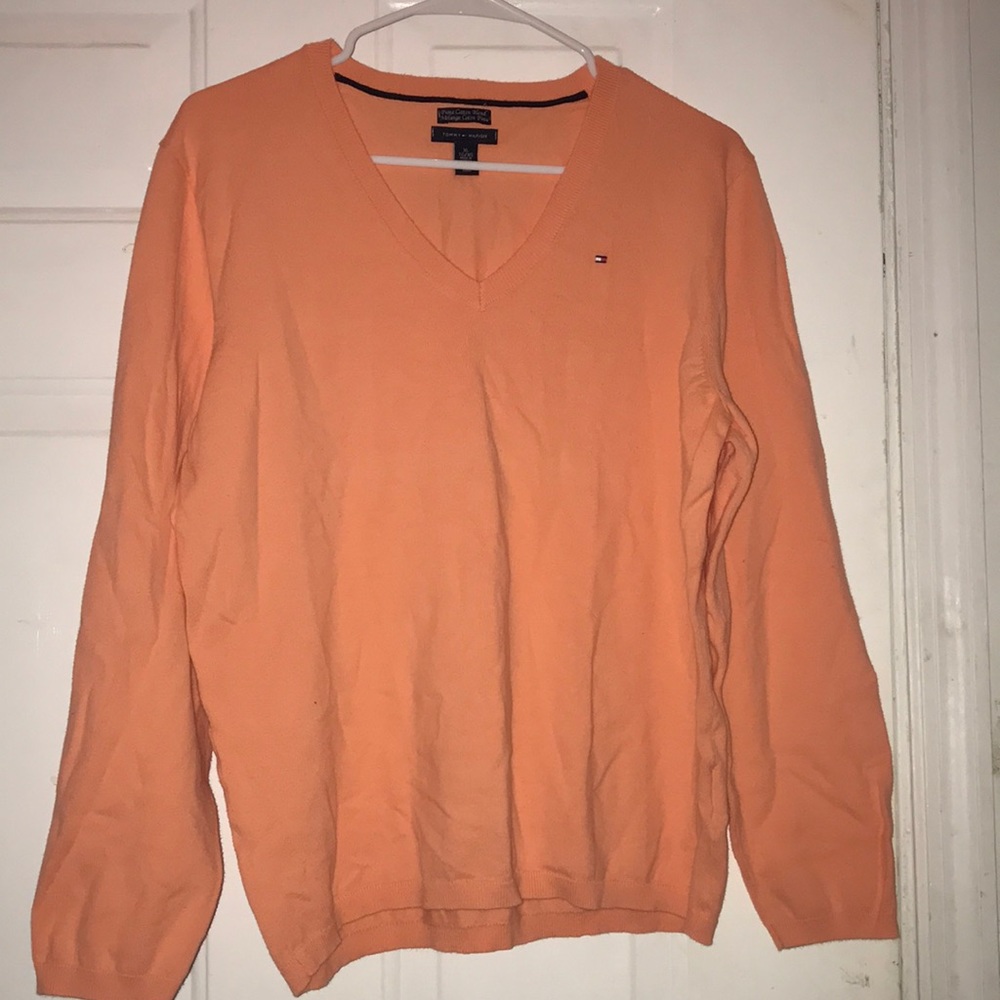 Orange Tommy Hilfiger V-Neck Sweater